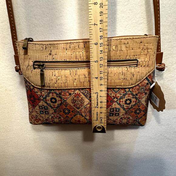 Cork Crossbody Purse & Wallet Set Portugal Vegan Floral Lightweight Travel Boho - Picture 6 of 16
